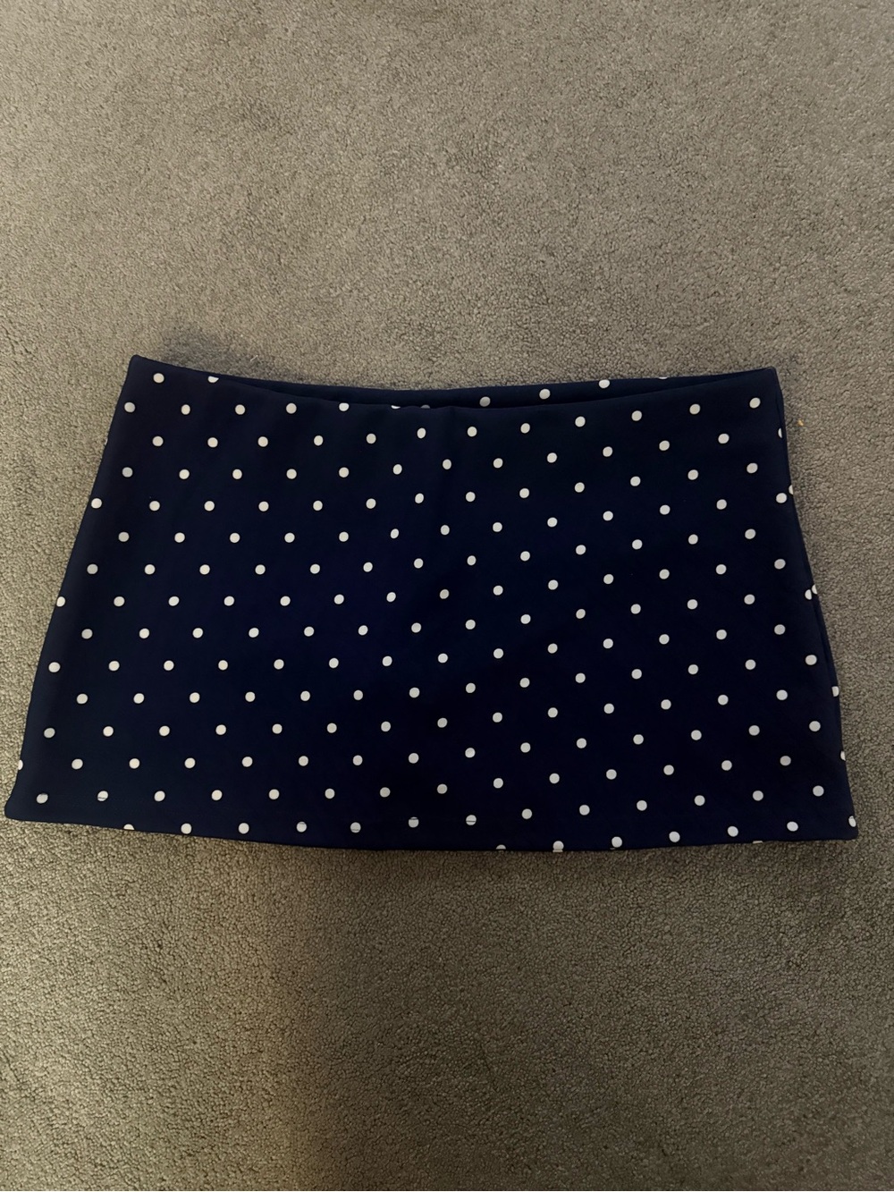 Navy Polka Dot Mini Skirt